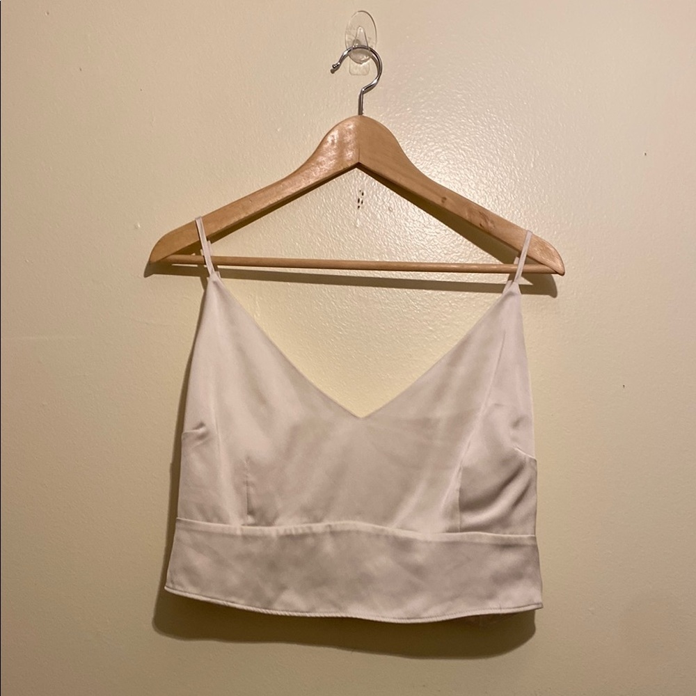 Abercrombie and Fitch Elegant White Women's satin Top. Size XL